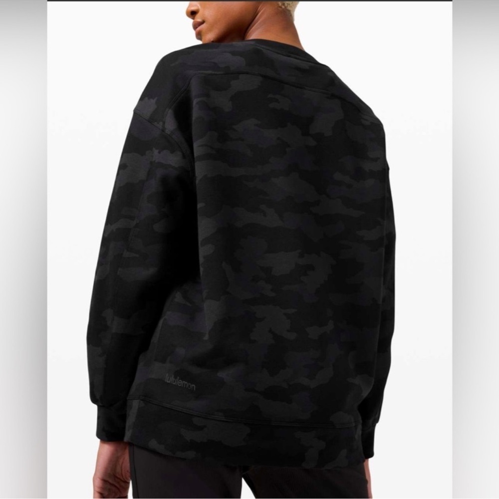 Lululemon Athletica Perfectly Oversized 365 Camo Deep Coal Sweatshirt size 10 - Picture 3 of 10